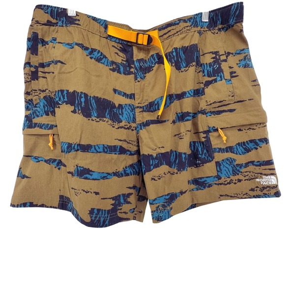 The North Face Other - The North Face Mens XXL Paramount Horizon Shorts Tan Blue Mountain Print Belt